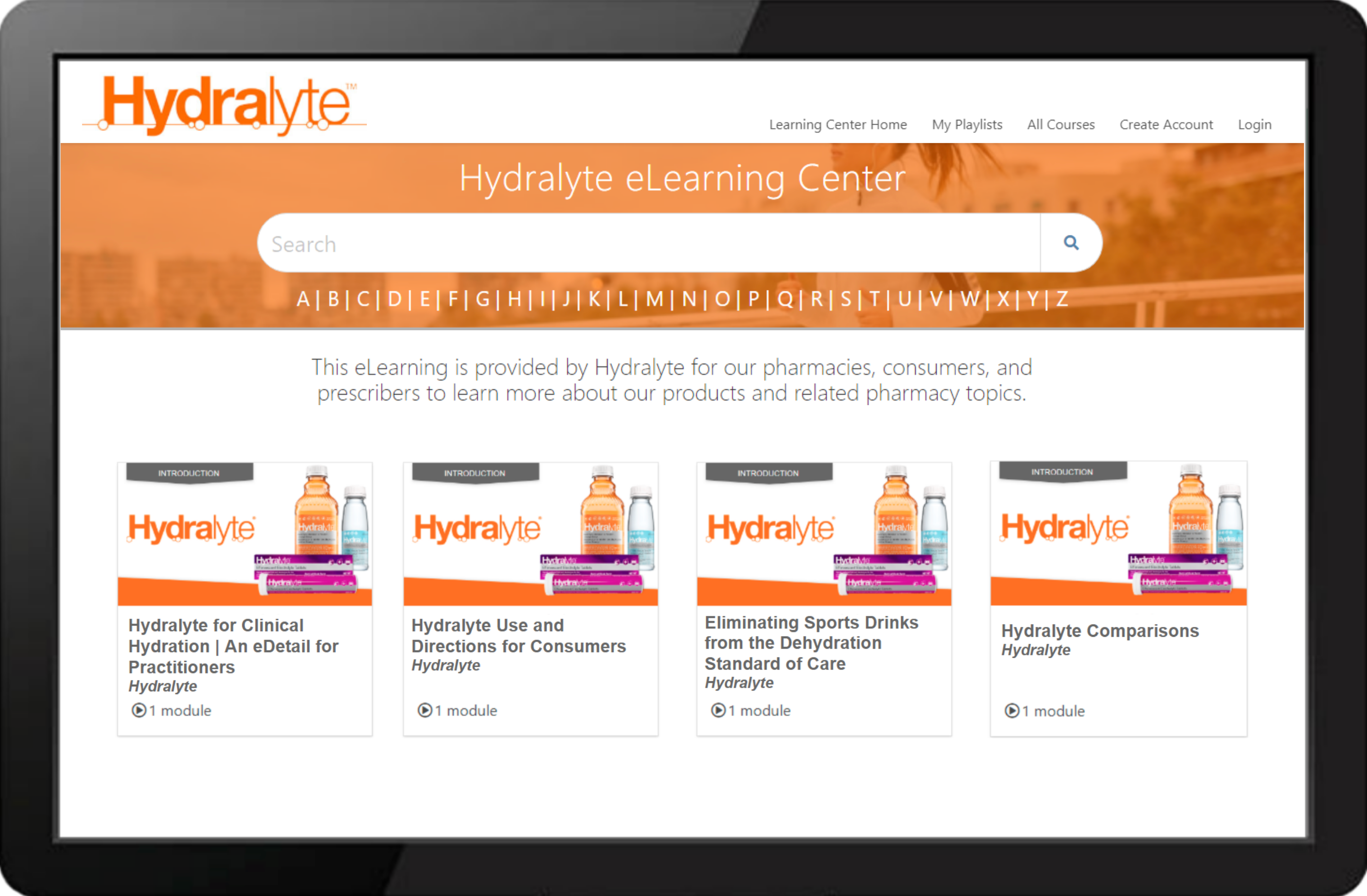Hydralyte Learning Center Example